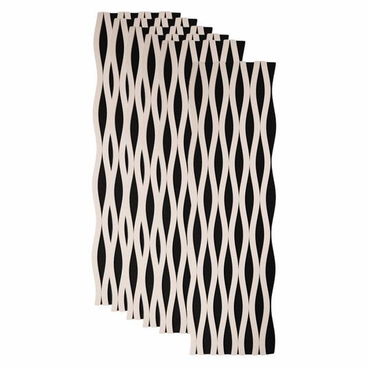 Set 6 Panouri riflaj acustic decorativ, MDF si pasla, Naimeed D6241, 240x30x1.8cm, Stejar