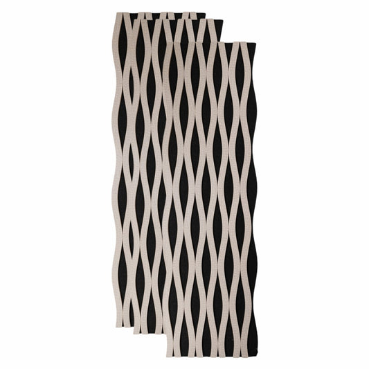 Set 3 Panouri riflaj acustic decorativ, MDF si pasla, Naimeed D6243, 240x30x1.8cm, Gri