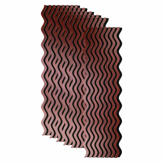 Set 6 Panouri riflaj acustic decorativ, MDF si pasla, Naimeed D6244, 240x30x1.8cm, Visin