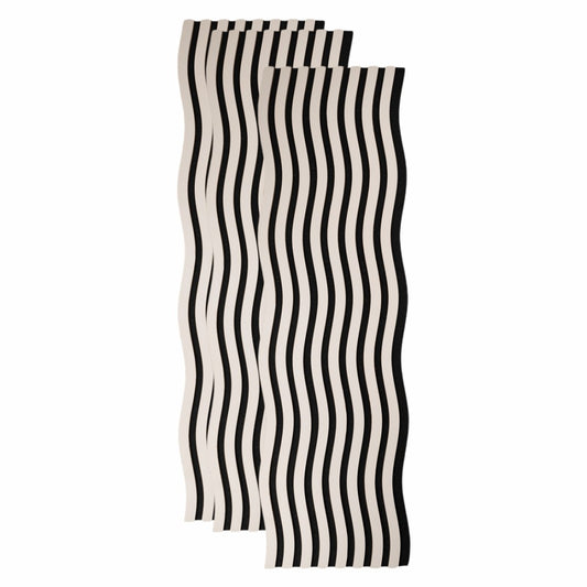 Set 3 Panouri riflaj acustic decorativ, MDF si pasla, Naimeed D6247, 240x30x1.8cm, Gri