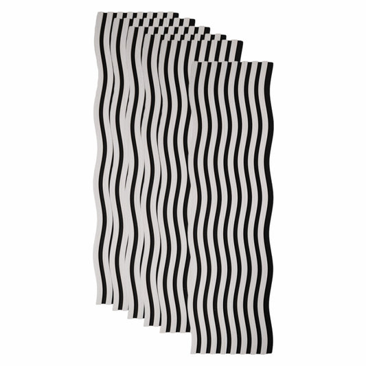 Set 6 Panouri riflaj acustic decorativ, MDF si pasla, Naimeed D6249, 240x30x1.8cm, Stejar Deschis