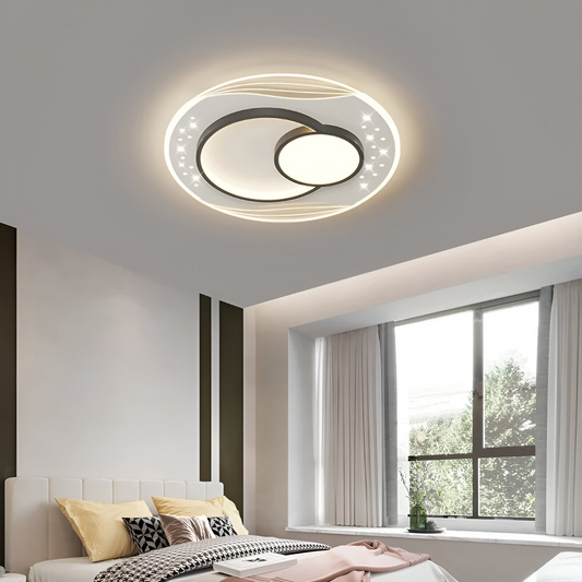Lustra LED cu telecomanda SERPENTA 125W, Rotunda, lumina Rece/Calda/Neutra, Dimabila, Negru