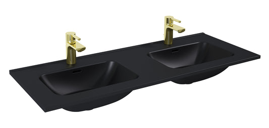 Lavoar dublu încorporabil 120cm, negru mat – Skappa