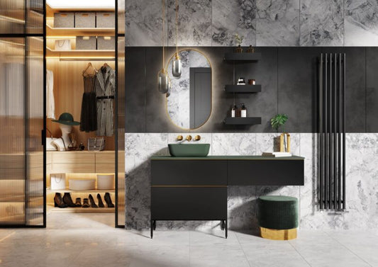 Suport metalic pentru bază mobilier, 100 cm, negru mat – Monterey