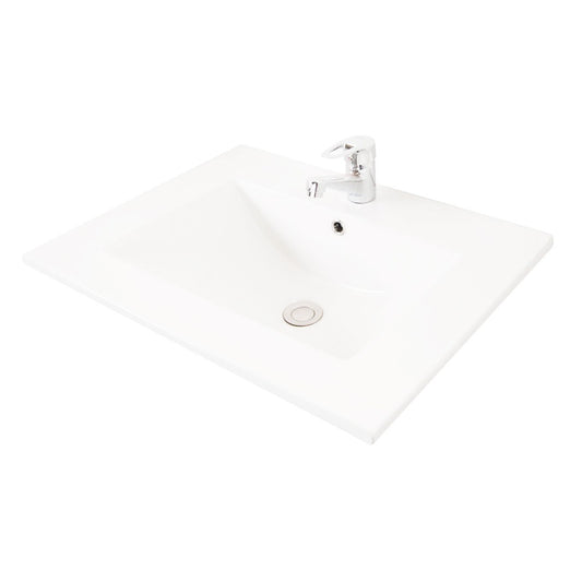 Set Mobilier Baie cu lavoar și Oglindă, Seria 009, Suspendat, Sertare, 60cm, Alb