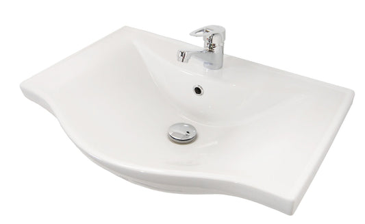 Mobilier Baie MDF și lavoar, Seria 177, 65cm, Alb