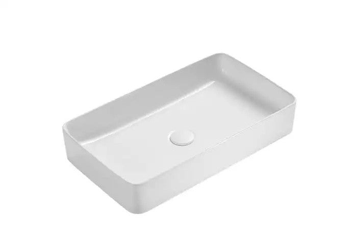 Lavoar dreptunghiular pe blat A442, 60,5x35cm, alb, portelan, lucios