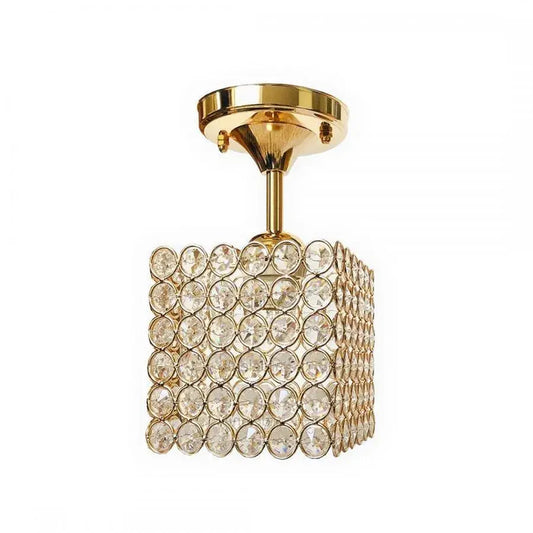 Lustra Catrina Cristal, 1 x E27, Patrat, Auriu