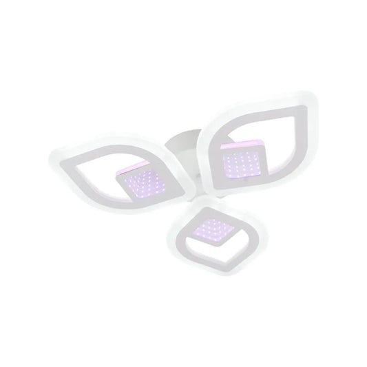 Lustra LED cu telecomanda ZENI 3D 60W, 3 Elemente, lumina Rece/Calda/Neutra, Dimabila, Alb