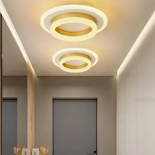 Lustra LED SOLENA ROTONDA 13W, Diametru 25cm, lumina Rece/Calda/Neutra, Alb Auriu