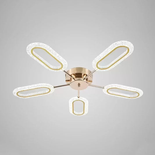 Lustra LED SNOWIE 40W, 5 Elemente, lumina Rece/Calda/Neutra, Auriu Alb