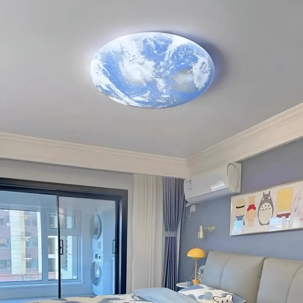 Lustra LED EARTH 32W, Diametru 35cm, lumina Rece/Calda/Neutra, Albastru