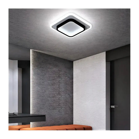 Lustra LED KHAI 20W, lumina Rece/Calda/Neutra , Alb Negru