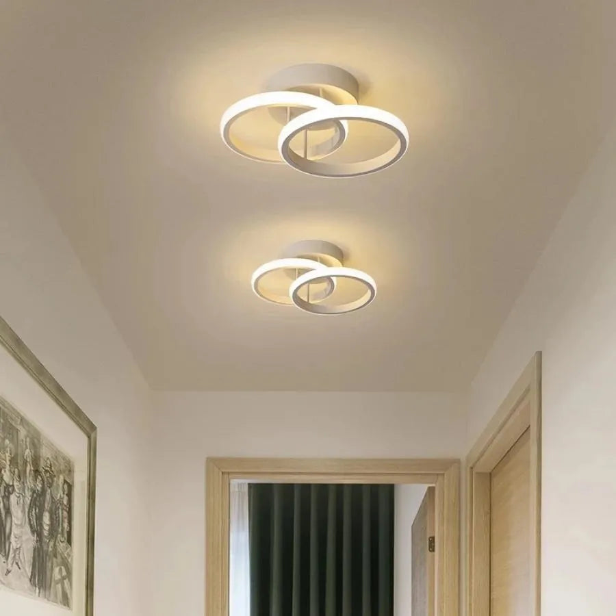 Lustra LED VERTEX CIRCULA 22W, 2 Cercuri, Rame Metalice, lumina Rece/Calda/Neutra, Alb