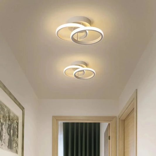 Lustra LED VERTEX CIRCULA 22W, 2 Cercuri, Rame Metalice, lumina Rece/Calda/Neutra, Alb