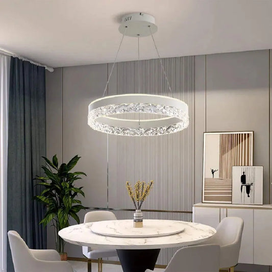 Lustra LED suspendata cu telecomanda BRINDA 124W, lumina Rece/Calda/Neutra, Dimabila, Alb, Inaltime Reglabila (Copy)