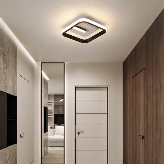 Lustra LED VICTORIA 19W, Patrata, lumina Rece/Calda/Neutra, Negru Alb