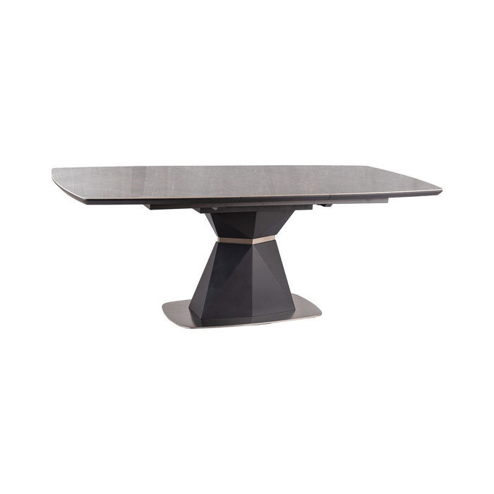 Masa CORTEZ, gri cu efect de marmura/gri antracit, 160/210x90x76 cm