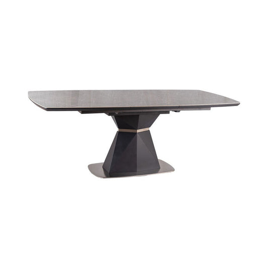 Masa CORTEZ, gri cu efect de marmura/gri antracit, 160/210x90x76 cm