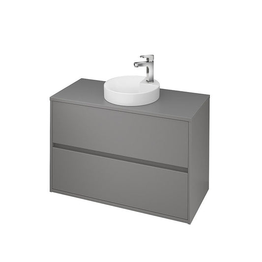 Mobilier suspendat Cersanit, Crea, pentru lavoar pe blat, 80 cm, gri