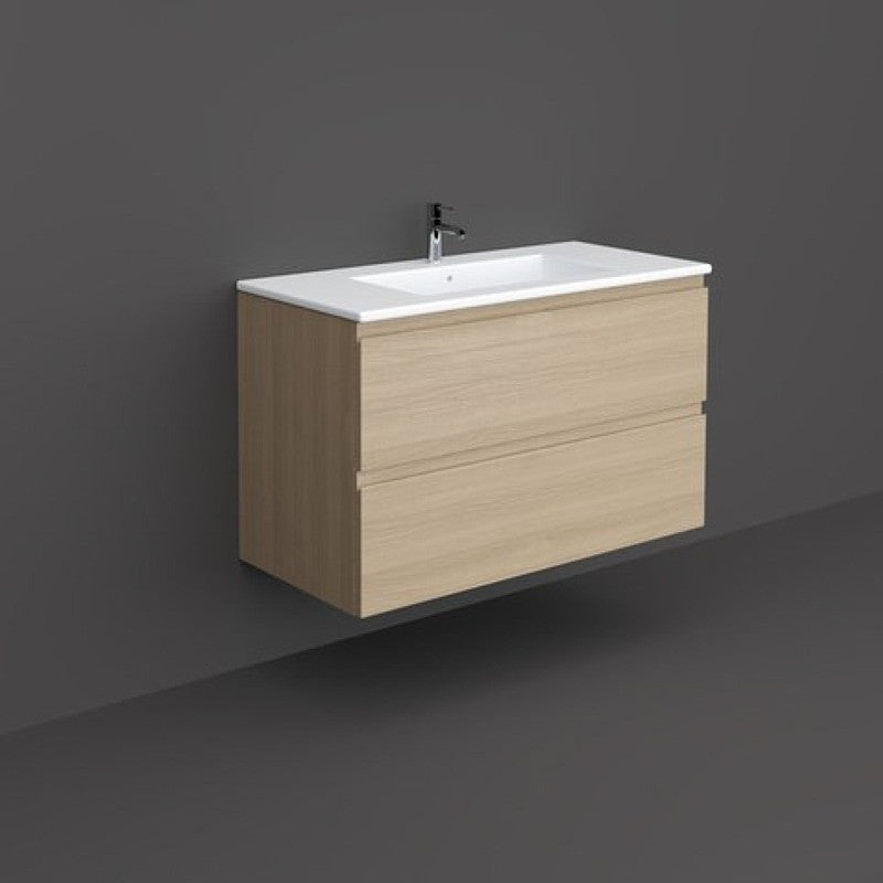 Mobilier suspendat, Rak, Joy, pentru lavoar incastrabil, 100 cm, stejar