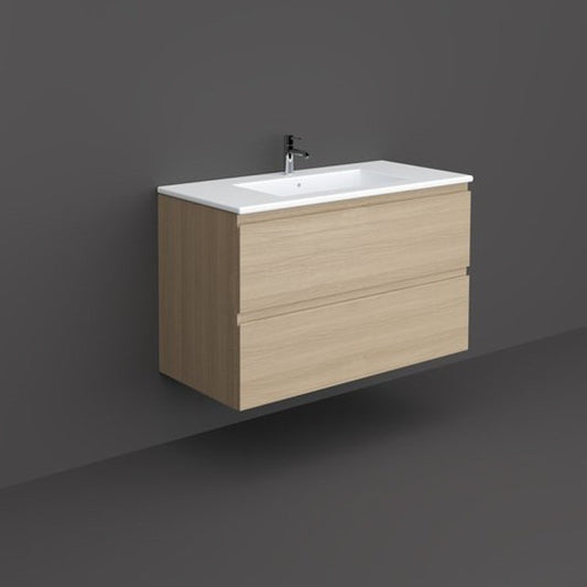 Mobilier suspendat, Rak, Joy, pentru lavoar incastrabil, 100 cm, stejar