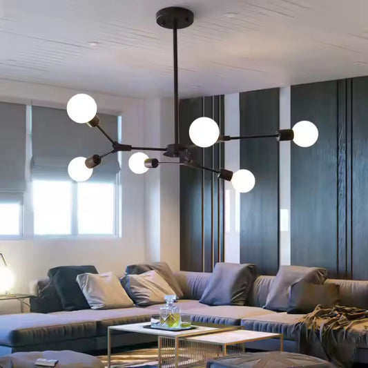 Lustra Architek Hexa, 6 x E27, Negru, Metal