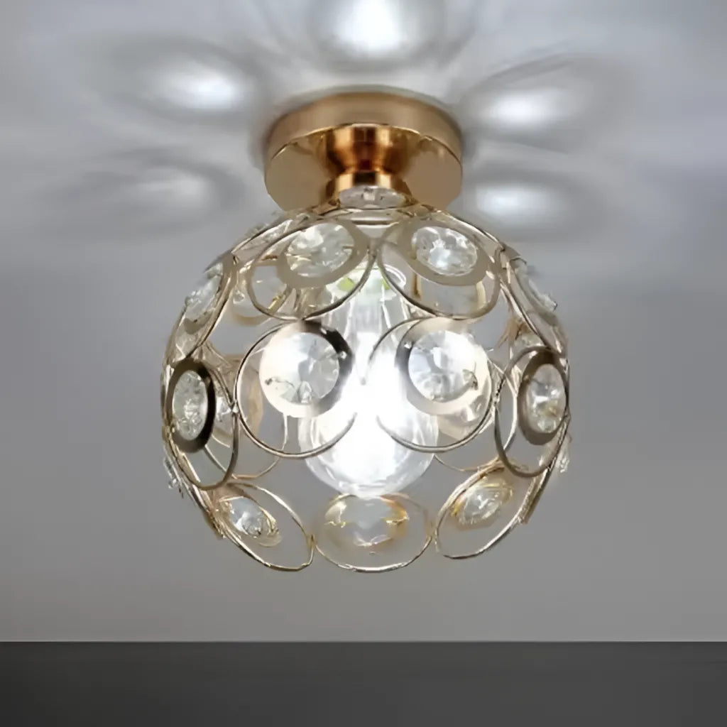 Lustra Vera, 1*E27, Auriu, Metal si Cristal