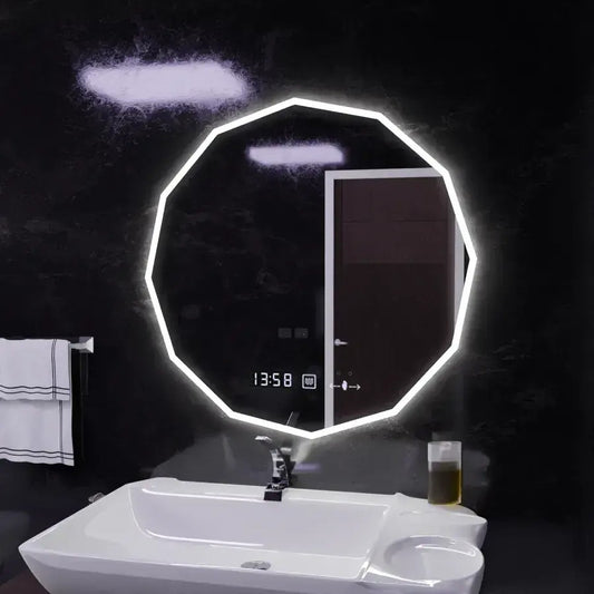 Oglinda LED Senzor Judith Sistem Dezaburire Ceas Temperatura 70x70 cm Colectia Marcello Funghi