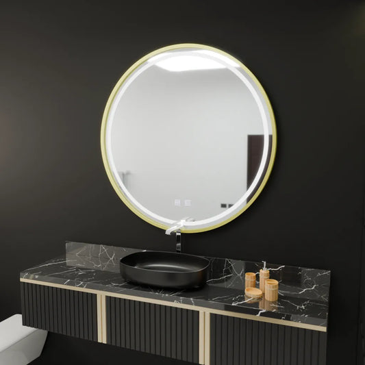 Oglinda LED Rotunda, 70cm, Glanz Touch, Sistem Dezaburire, Dimabila