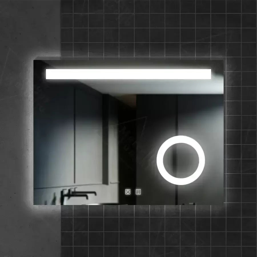 Oglinda LED Rectangulara, 80x60cm, Piano Touch, Sistem Dezaburire, Dimabila