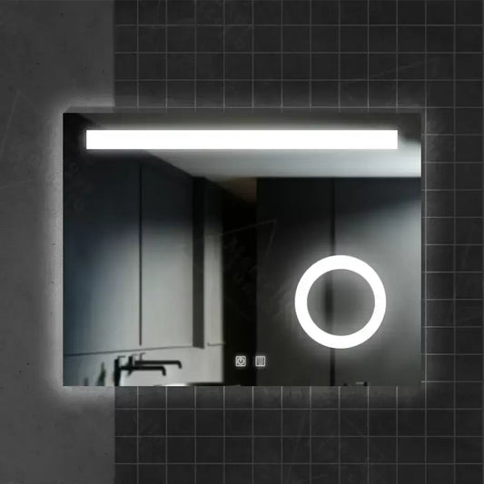 Oglinda LED Rectangulara, 80x60cm, Piano Touch, Sistem Dezaburire, Dimabila