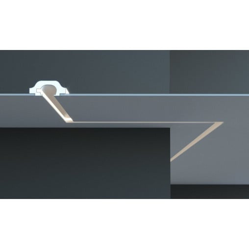 Profil pentru banda LED din polistiren extrudat acoperit cu rasina minerala KD120 - 7x16.5x115 cm