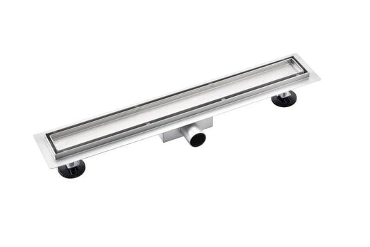 Rigolă de scurgere 2în1, din oțel inoxidabil, cu grilă reversibilă, 80cm – crom