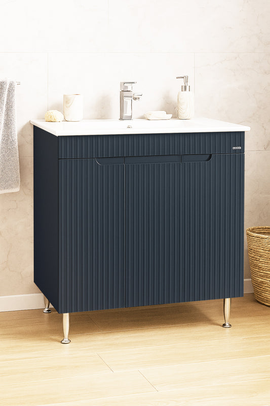Mobilier Baie MDF și lavoar, Seria 033, 80cm, Antracit