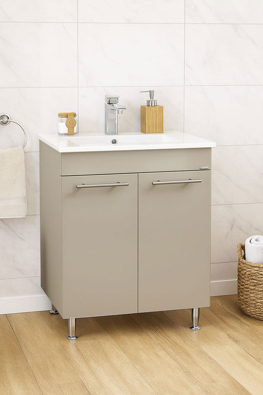 Mobilier Baie MDF și lavoar, Seria 054, 60cm, Taupe