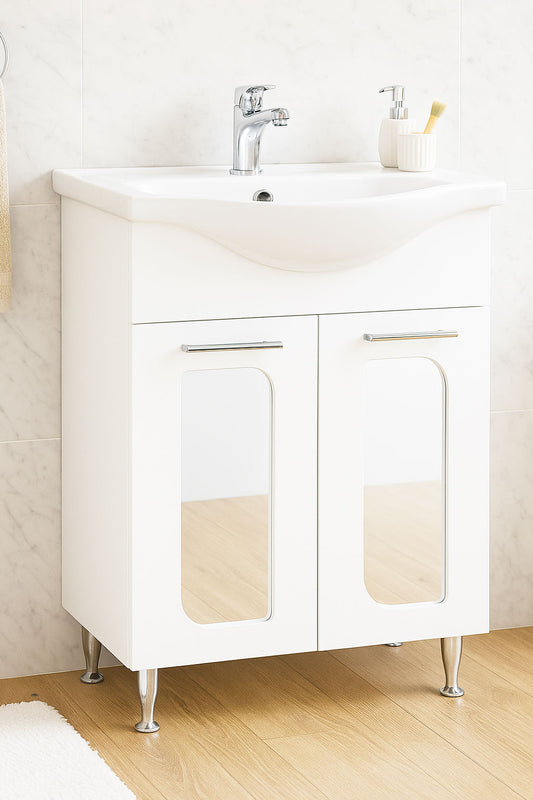 Mobilier Baie și lavoar, Seria 110, 65cm, Alb