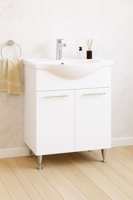 Mobilier Baie și lavoar, Seria 152, 65cm, Alb