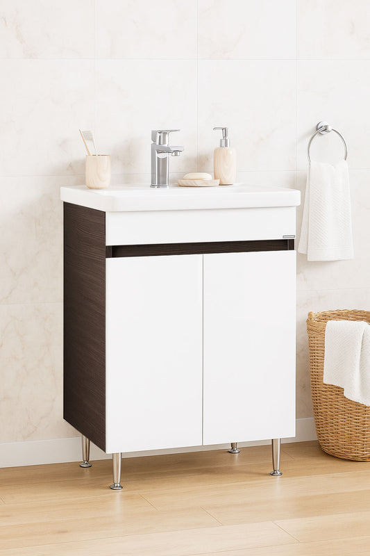 Mobilier Baie MDF și lavoar, Seria 286, 60 cm, Wenge