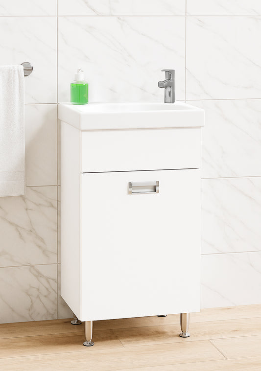 Mobilier Baie și lavoar, Seria 700, 40cm, Alb