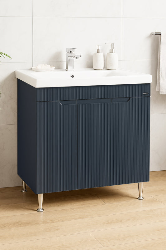 Mobilier Baie MDF și lavoar, Seria 733, 80cm, Antracit