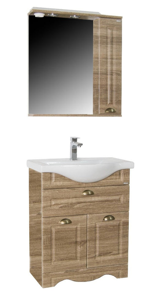 Mobilier Baie MDF și lavoar, Seria 172, 65cm, Sonoma