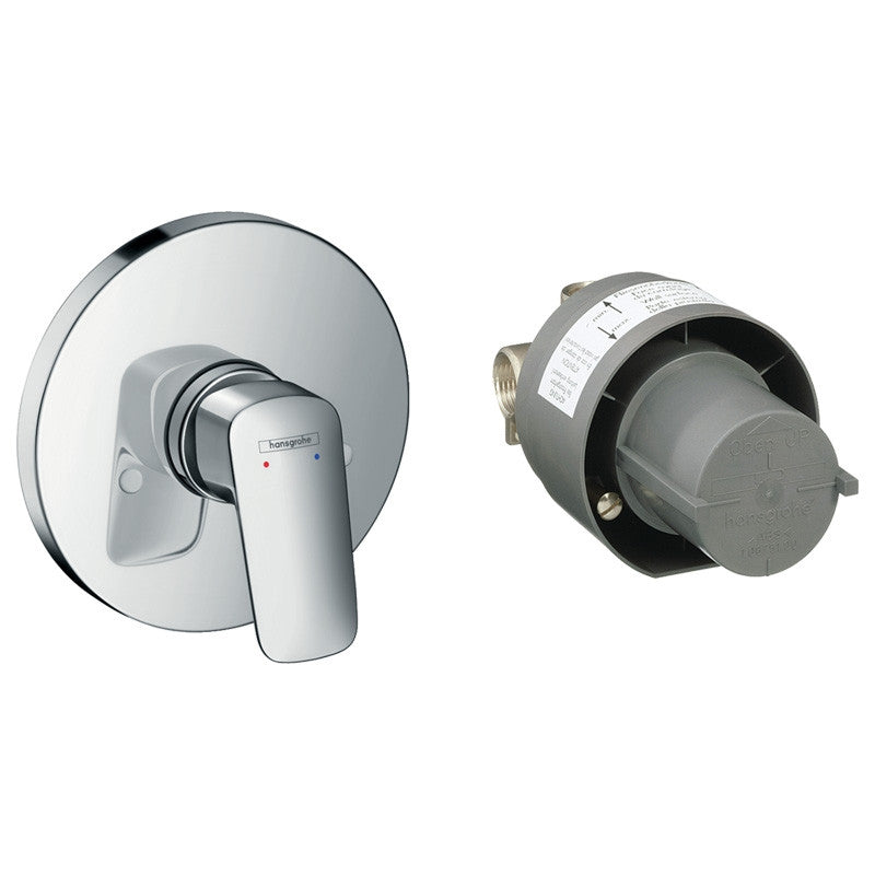 Set baterie dus si corp incastrat, Hansgrohe, Logis, Crom