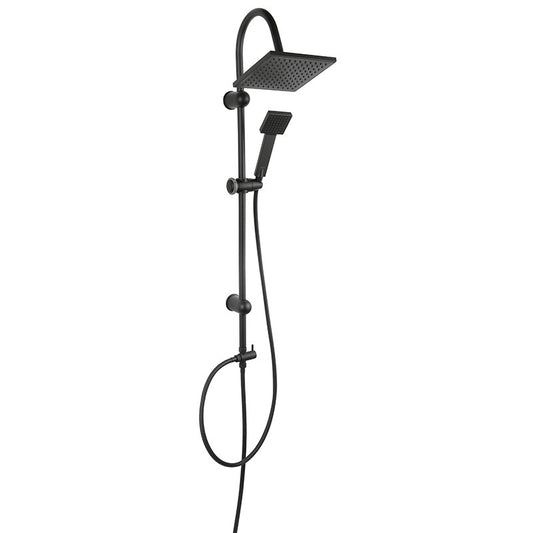 Set coloana de dus, Ferro, Squerto Black, cu para si palarie, patrata, negru mat