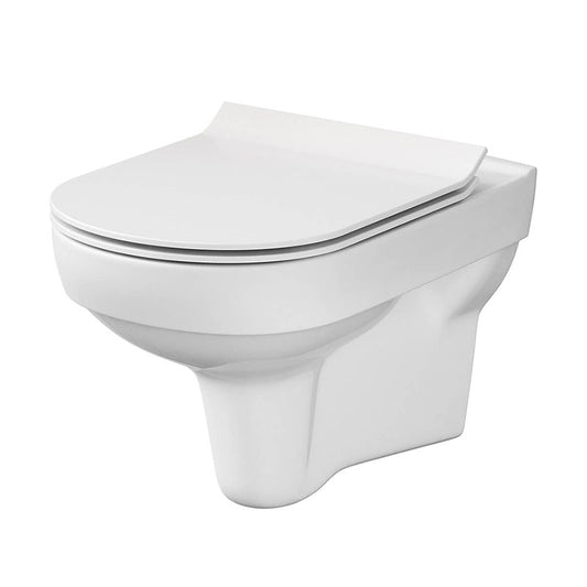 Set vas WC suspendat, Cersanit, City, Rimless, cu capac Soft-Close si Easy Off inclus