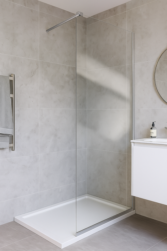 Paravan de dus Walk-in, 90x200cm, sticla securizata 8mm anticalcar, crom