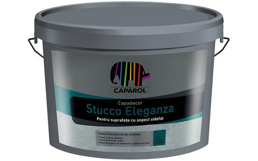 Stucco Eleganza - Masă de șpaclu decorativă pentru interior, cu aspect semilucios și efect metalizat, 2.5 l