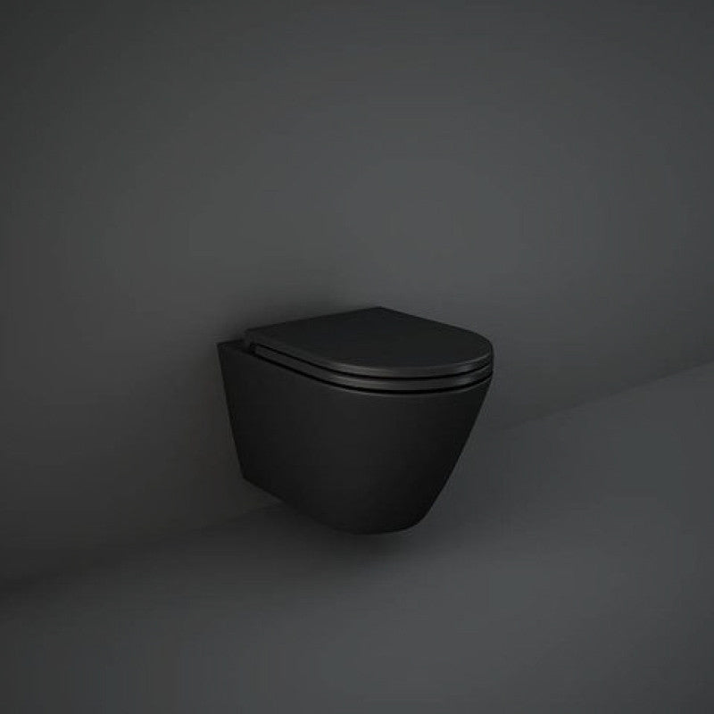 Vas WC suspendat, RAK, Feeling, rimless, 36x52, negru mat