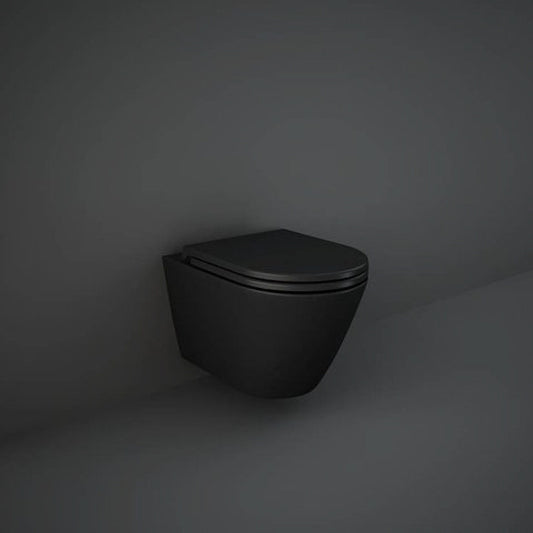 Vas WC suspendat, RAK, Feeling, rimless, 36x52, negru mat